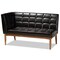Baxton Studio Sanford Mid-Century Dark Brown Faux Leather and Walnut Brown Wood 2-PC Dining Nook Banquette Set 184-11343-Zoro - alternate 8